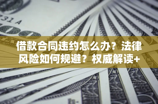 济南借款合同违约怎么办？法律风险如何规避？权威解读+实用指南